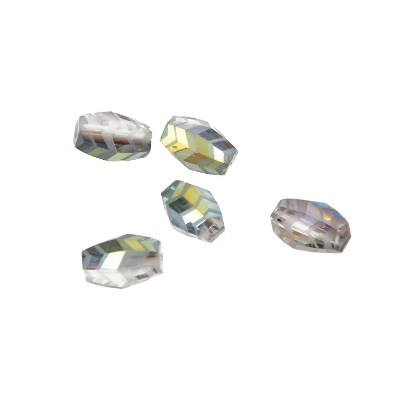 AB Glass Faceted Oval Beads, 11mm by Bead Landing™