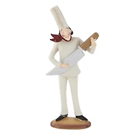 White Polystone Traditional Chef Sculptures, Set of 3