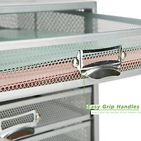 Mind Reader Silver 5 Drawer Heavy Duty Cabinet