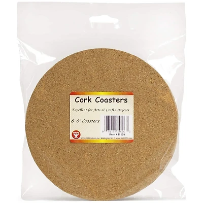 Hygloss® 6" Round Cork Coasters, 6ct.