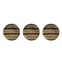 Hello Honey® Tan & Black Painted Stripes Stoneware Serving Bowl Set