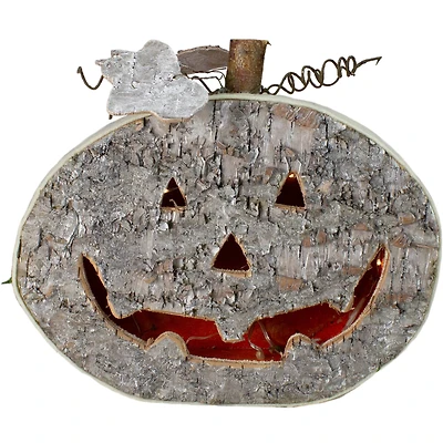 12" Gray LED Battery Operated Jack-O-Lantern Halloween Table Top Decoration
