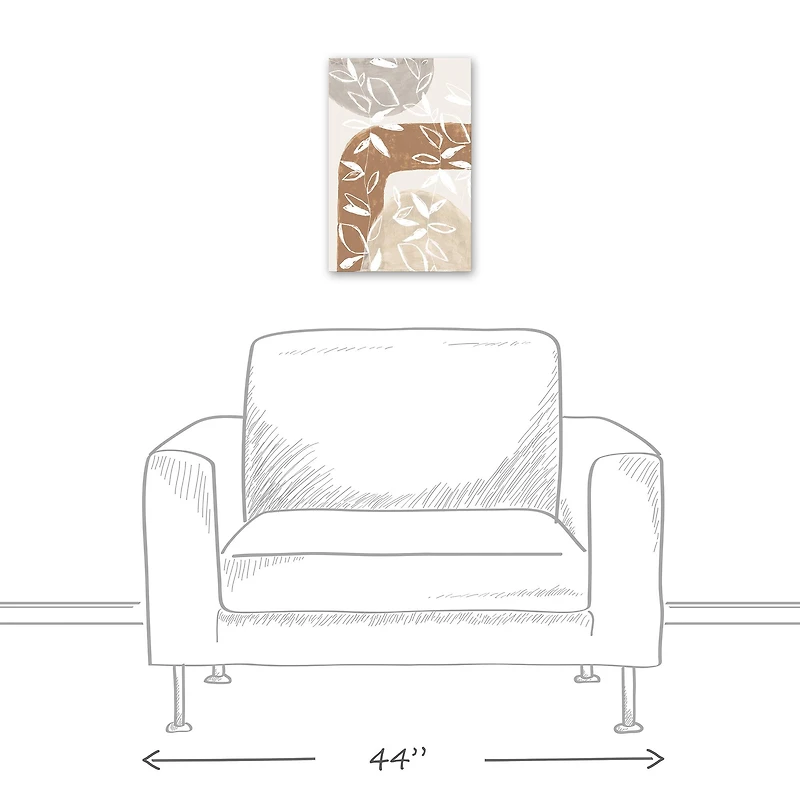 Abstract Neutral Flowers Canvas Wall Art