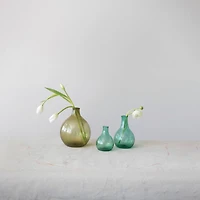 Hello Honey® 7" Olive Green Hand Blown Glass Vase