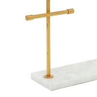 Gold Marble Modern Jewelry Stand, 13" x 12" x 4"