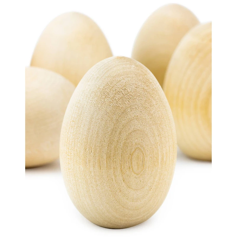 Hygloss® 2.5" Wooden Eggs, 12ct.