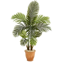 4.5ft. Areca Palm Artificial Tree in Terracotta Planter 