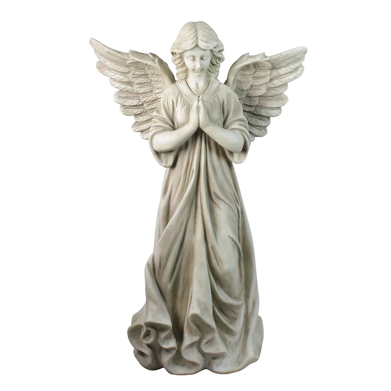 29.5" Angel Standing In Prayer Outdoor Garden Statue