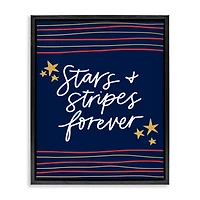 Stupell Industries Stars Stripes Forever Americana Independence Day Floater Framed Art