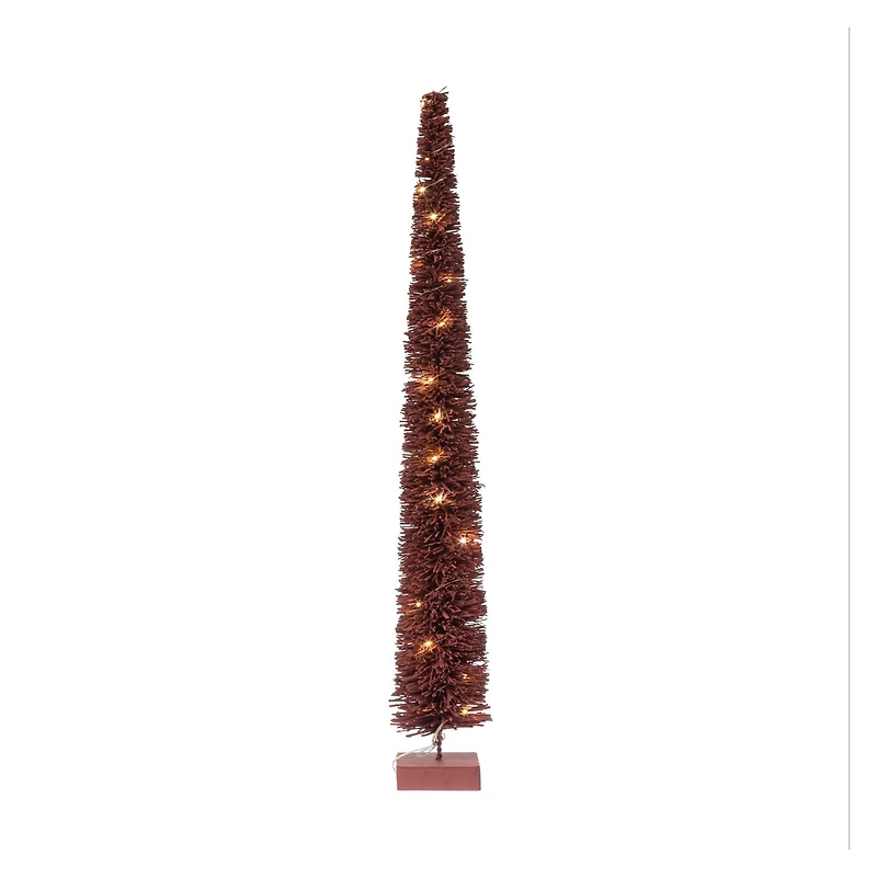 Hello Honey® 3ft. LED Burgundy Rattan Tree with Wood Base