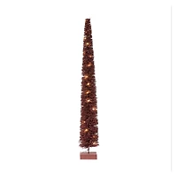 Hello Honey® 3ft. LED Burgundy Rattan Tree with Wood Base