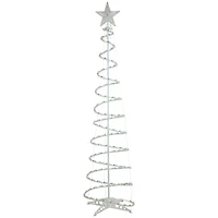 Green Lighted Spiral Christmas Trees Set