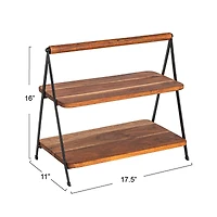  Hello Honey® 2 Tier Acacia Wood Stand