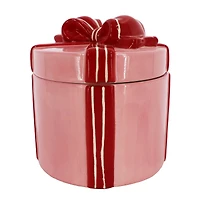6.5" Pink & Red Gift Ceramic Container with Lid by Ashland®