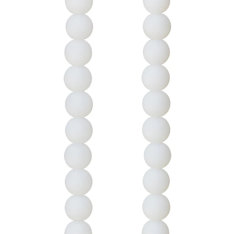 12 Pack:  Opaque White Glass Round Beads, 8mm by Bead Landing™