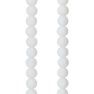 12 Pack:  Opaque White Glass Round Beads, 8mm by Bead Landing™