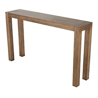 Brown Wood Console Table with Bench