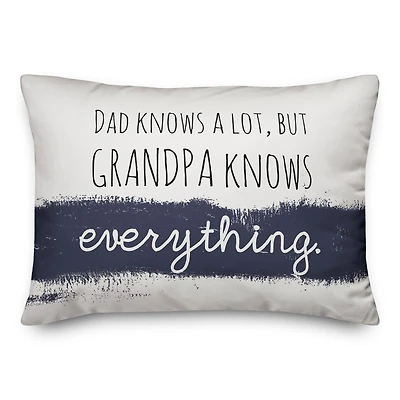 Grandpa Knows Everything Throw Pillow