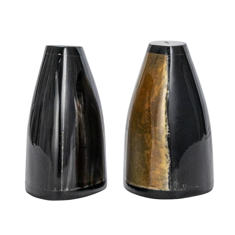 Hello Honey® 3" Black Horn Salt & Pepper Shaker Set