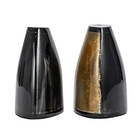Hello Honey® 3" Black Horn Salt & Pepper Shaker Set