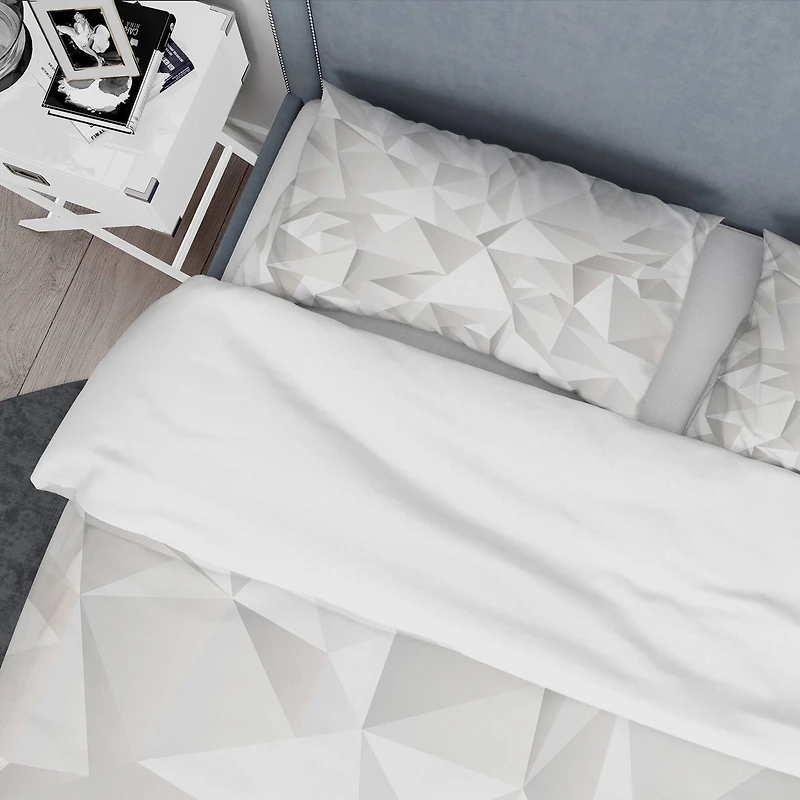 Designart 'White Crumpled Abstract' Scandinavian Bedding Set