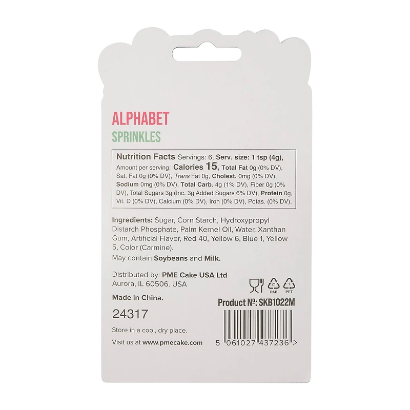 PME Cake Sweet Street® Alphabet Sprinkles