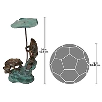 Design Toscano 20" Lily Pad Umbrella Frogs Solid Cast Bronze Garden Statue
