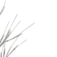 24" Pre-Lit Twig Artificial Christmas Tree with White Square Base, Warm White LED Lights