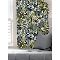 Caroline et Bettina Slate Feuilles Peel & Stick Wallpaper