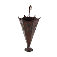 28" Brown Metal Rustic Umbrella Stand