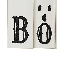 Glitzhome® 12" Ghost Halloween Wooden Table Decor