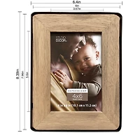Expressions™ 4" x 6" Natural Wood & Black Frame by Studio Décor®
