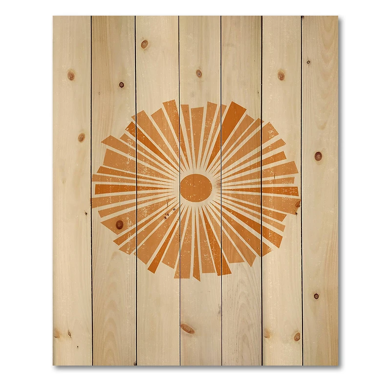 Designart - Minimal Orange Radiant Sun I