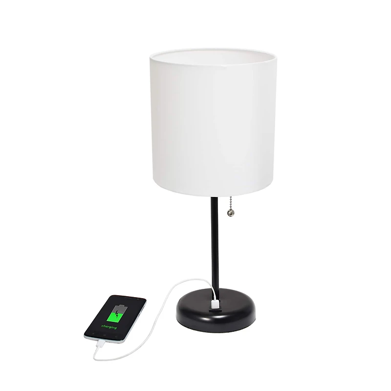 Creekwood Home 19.5" Oslo USB Port Table Lamp