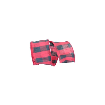 Reliant 2.5" x 20yd. Dupioni Buffalo Plaid Wired Ribbon