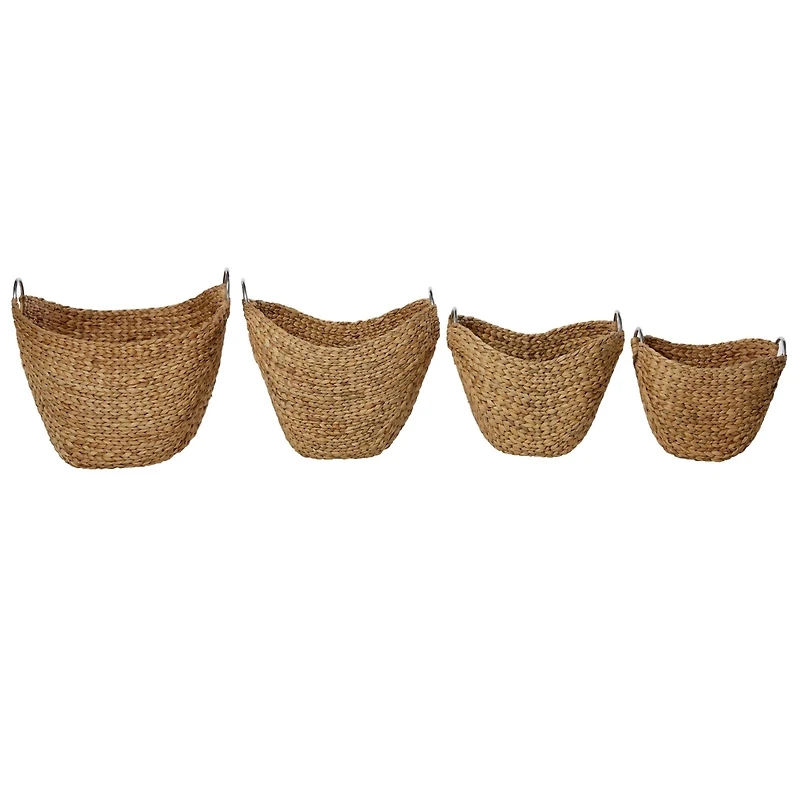 Brown Seagrass Contemporary Storage Basket Set