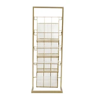 Gold Contemporary Tabletop Metal Magazine Rack