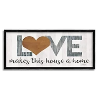 Stupell Industries Love Makes House a Home Motivational Family Phrase Framed Wall Art