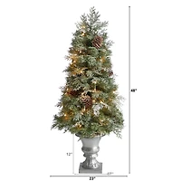 4ft. Pre-Lit English Pine Artificial Christmas Tree, Warm White LED Lights