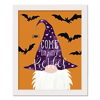 Come in My Pretties Gnome White Framed Print Wall Art