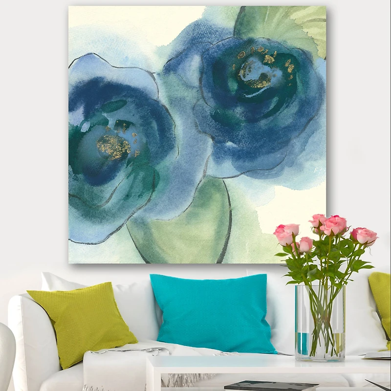Designart - Blue Floral Poppies III