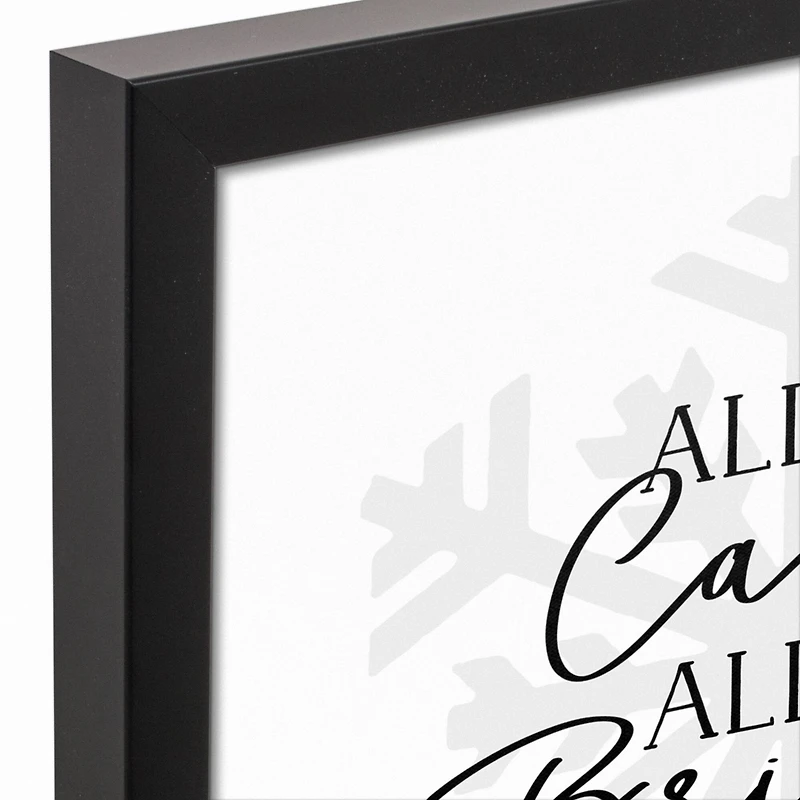 All is Calm All is Bright 12x12 Black Framed Canvas