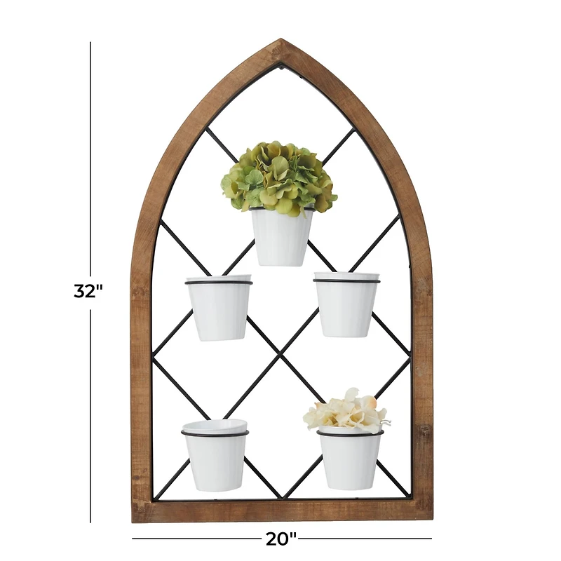 Brown Metal Traditional Arched Wall Decor 32" x 20" x 5"