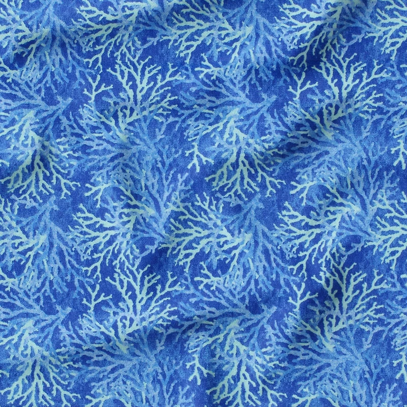 Fabric Editions Coral Blue Novelty Cotton Fabric