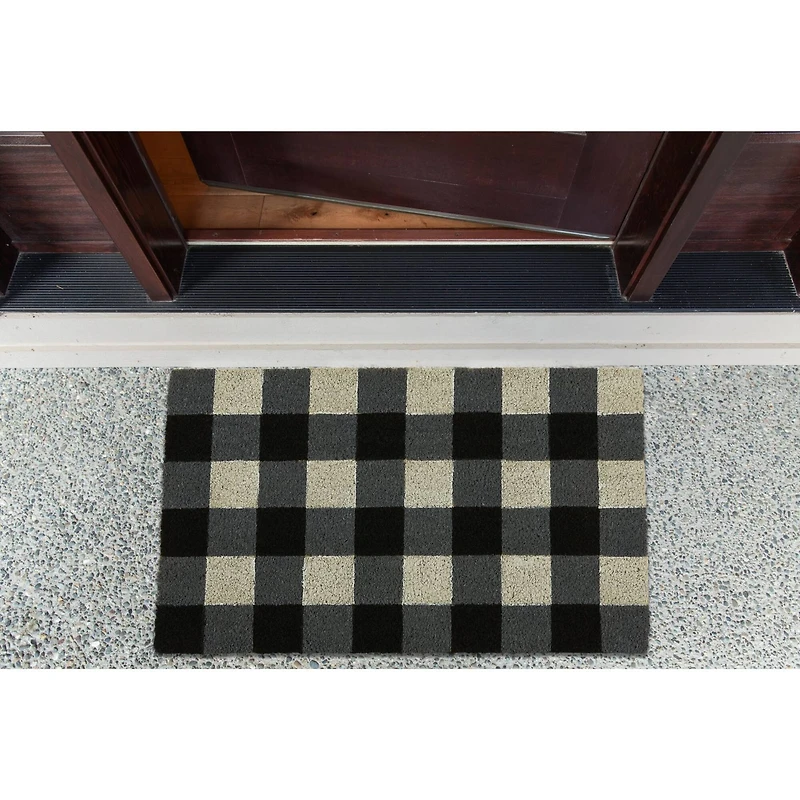 DII® Black & White Buffalo Check Doormat