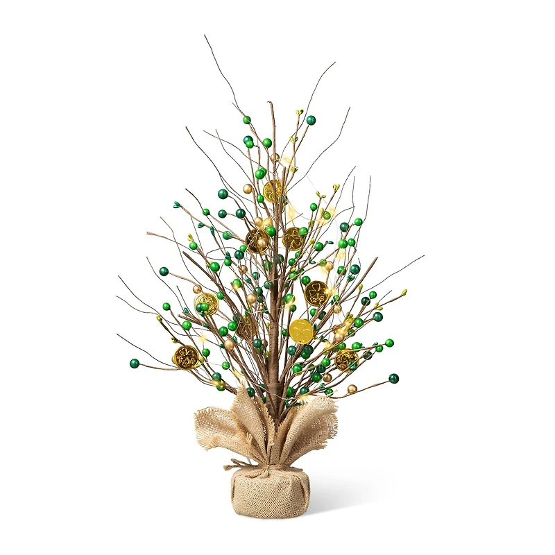 Glitzhome® 21" Lighted St. Patrick's Gold Coin Table Tree