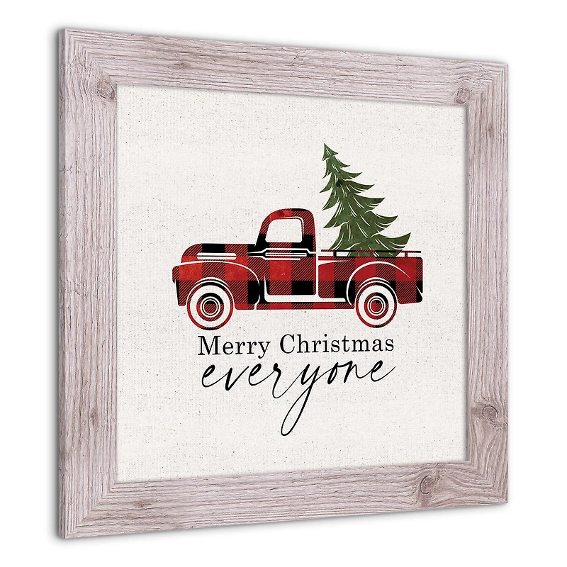 Christmas Truck Western White Framed Print