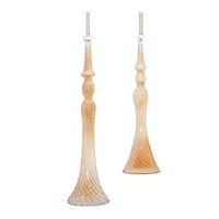 Gold Ombre Swirl Glass Drop Ornament Set
