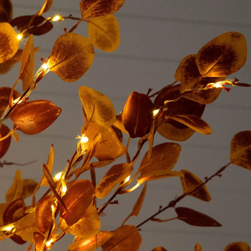 8ft. Pre-Lit Grand Autumn Eucalyptus Artificial Fall Tree with 540 Warm White LED Lights