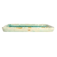 Hello Honey® 11" Square Aqua Reactive Crackle Glaze Stoneware Serving Trays, 6ct.